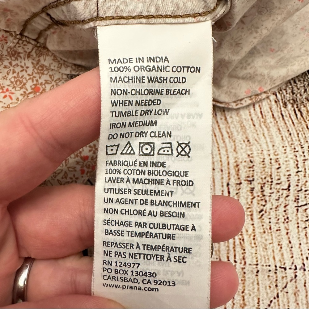 Prana Men’s Button Down Shirt XXL Broderick Floral Slim Fit Short Sleeve Western - Picture 7 of 7